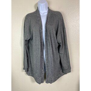 Cuddl Duds Open Front Lightweight Cardigan Sweater Gray Long Sleeve Womens Large